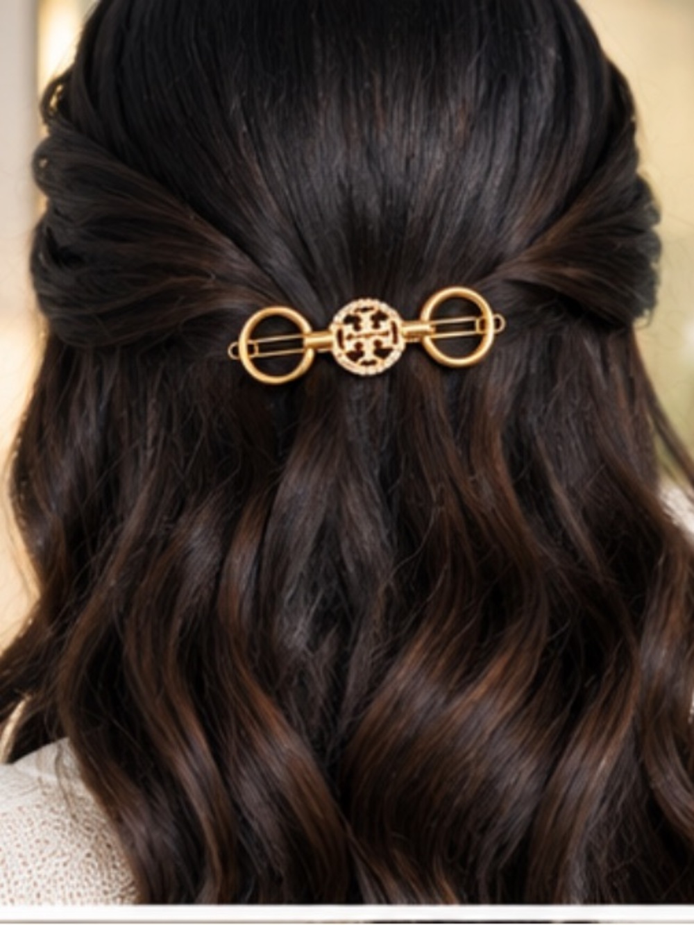 Tory Burch Gold-Tone Crystal Logo - Picture 12 of 12